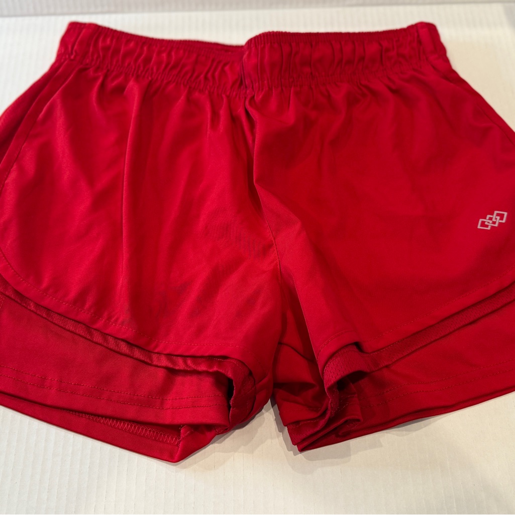 Leg3nd Women's Red Athletic Shorts With Lycra Size Medium